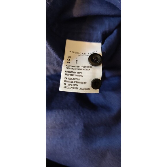 American Eagle Shirt Mens Size L Button Down Classic Fit Blue - Picture 5 of 5